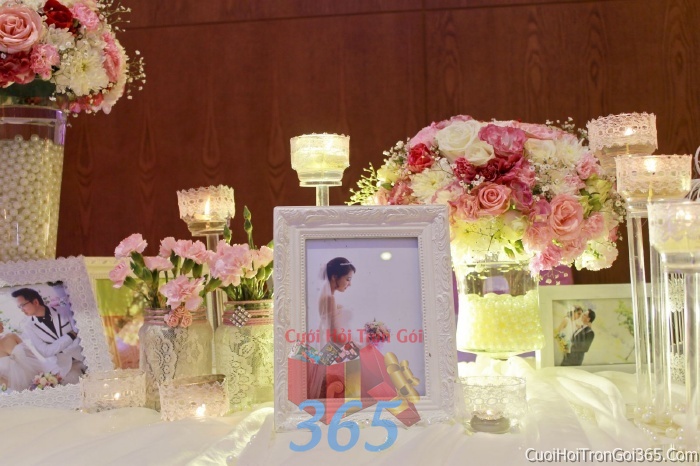 Phụ kiện trang trí đám cưới, không gian tiệc nhà hàng sang trọng ấn tượng PKC28 : Mẫu cưới hỏi trọn gói 365 của công ty dịch vụ trang trí nhà tiệc cưới hỏi đẹp rẻ uy tín ở tại quận Tân Phú Sài Gòn TPHCM Gò Vấp