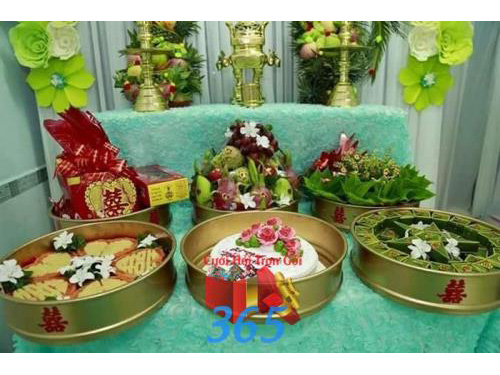 Mâm quả cưới hỏi trọn gói : Mẫu cưới hỏi trọn gói 365 của công ty dịch vụ trang trí nhà tiệc cưới hỏi đẹp rẻ uy tín ở tại quận Tân Phú Sài Gòn TPHCM Gò Vấp