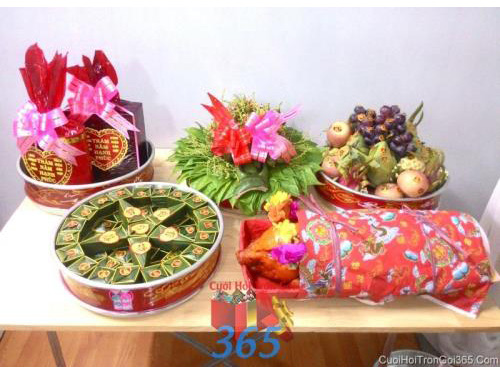 Mâm quả cưới hỏi tổng hợp trọn gói tươi ngon làm lễ vật đính hôn, đám  MQ46 : Mẫu cưới hỏi trọn gói 365 của công ty dịch vụ trang trí nhà tiệc cưới hỏi đẹp rẻ uy tín ở tại quận Tân Phú Sài Gòn TPHCM Gò Vấp